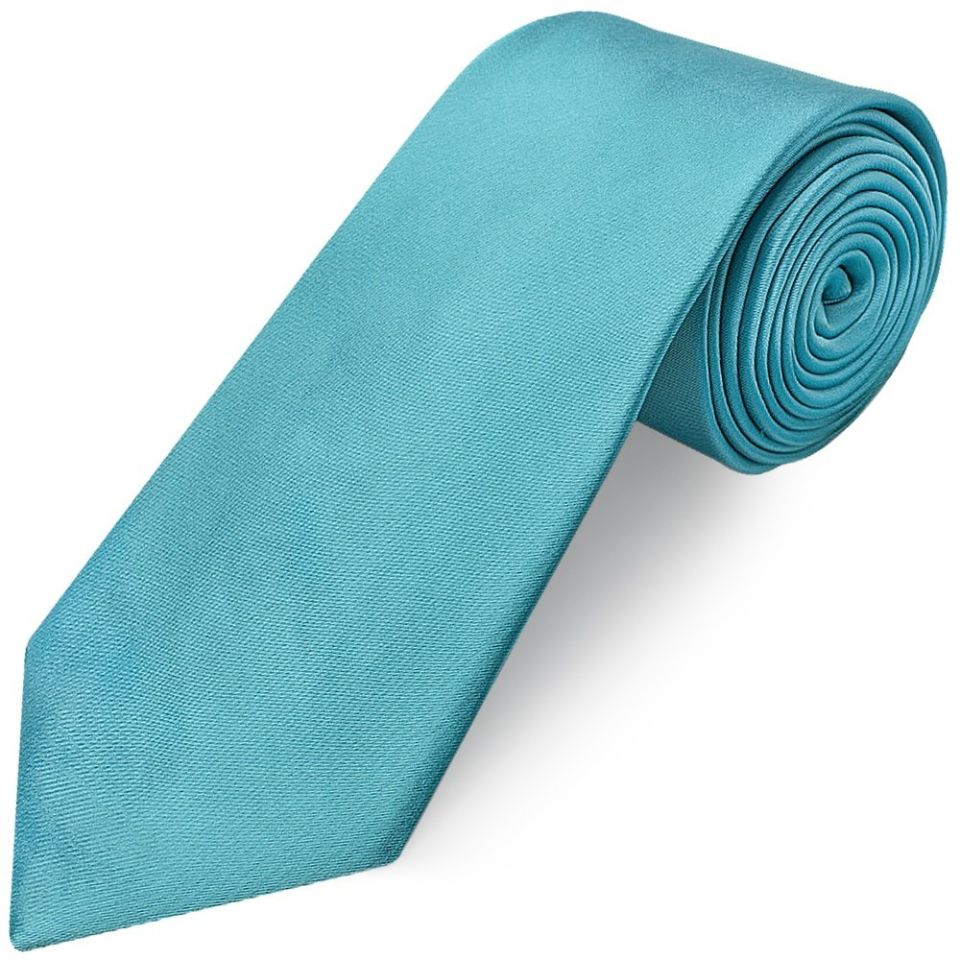 Plain Turquoise Satin Classic Men's Tie