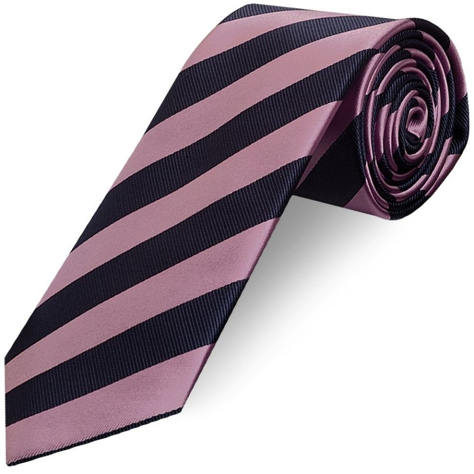 Navy and Lilac Striped Classic Men's Tie