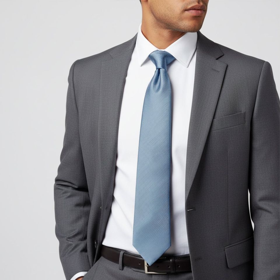 Light Blue Silk Twill Classic Men's Tie