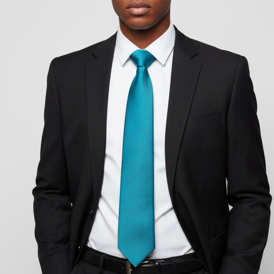 Turquoise Silk Twill Silk Classic Men's Tie