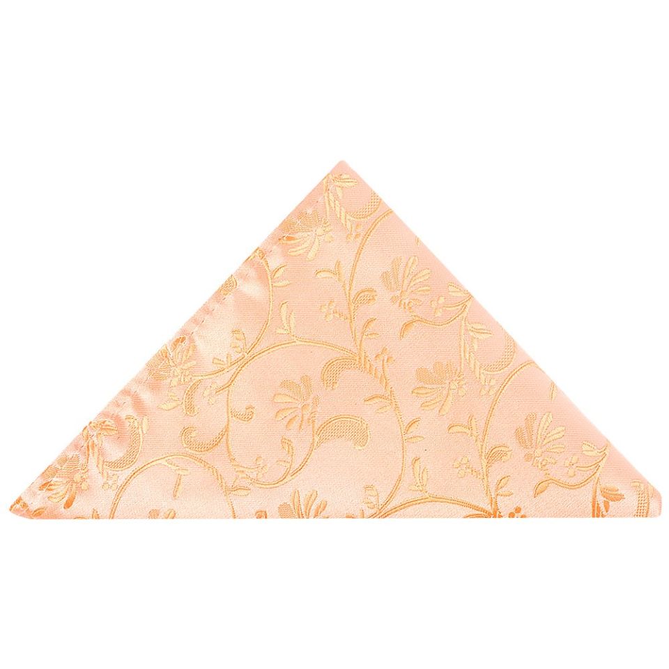 Peach Floral Pocket Square