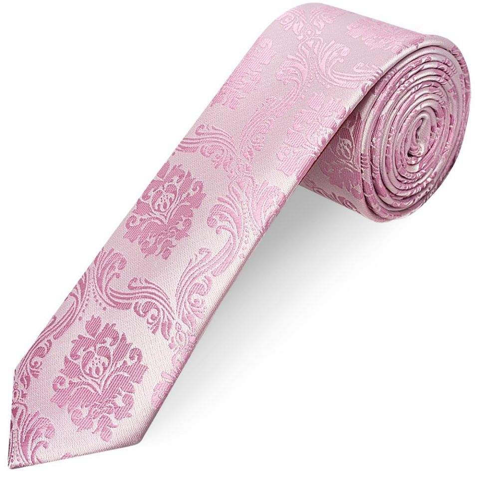 Dusty Pink Paisley Skinny Boys Tie