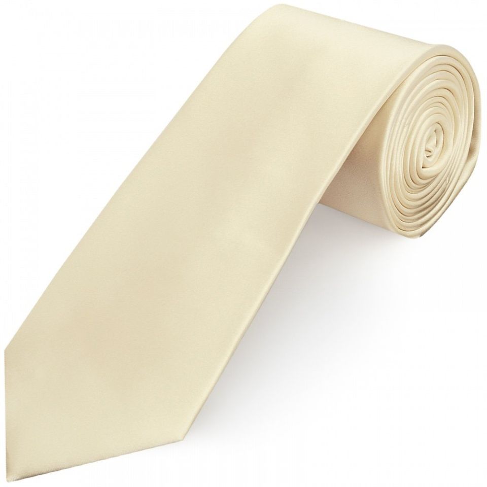 Plain Ivory Satin Classic Men's Tie