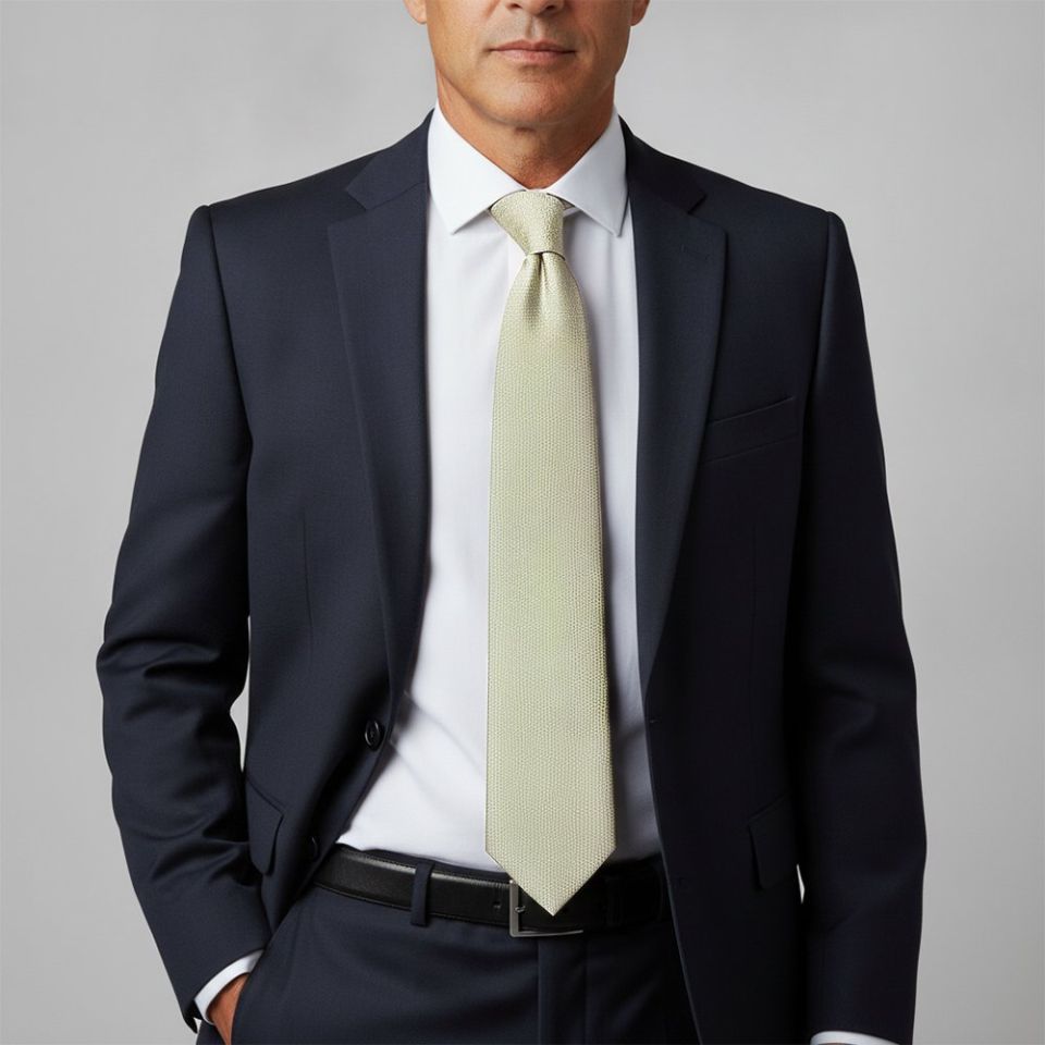 Plain Sage Green Silk Classic Men's Tie