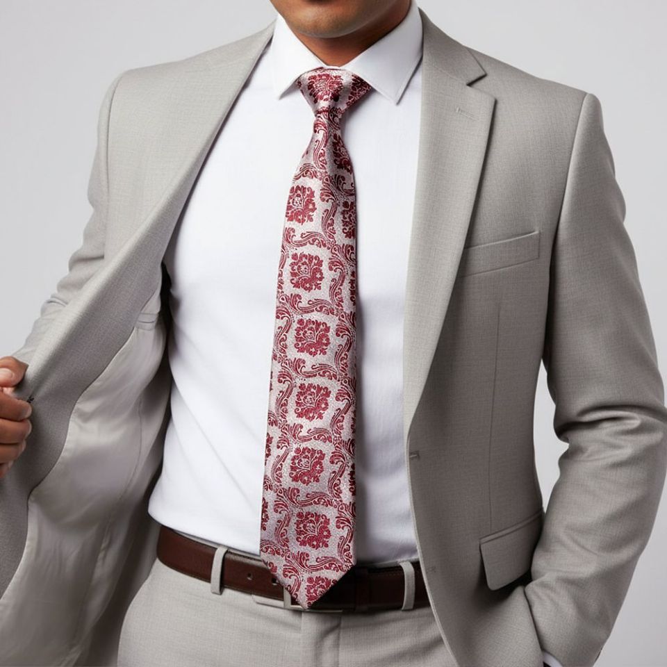 Burgundy Red Paisley Classic Men's Tie