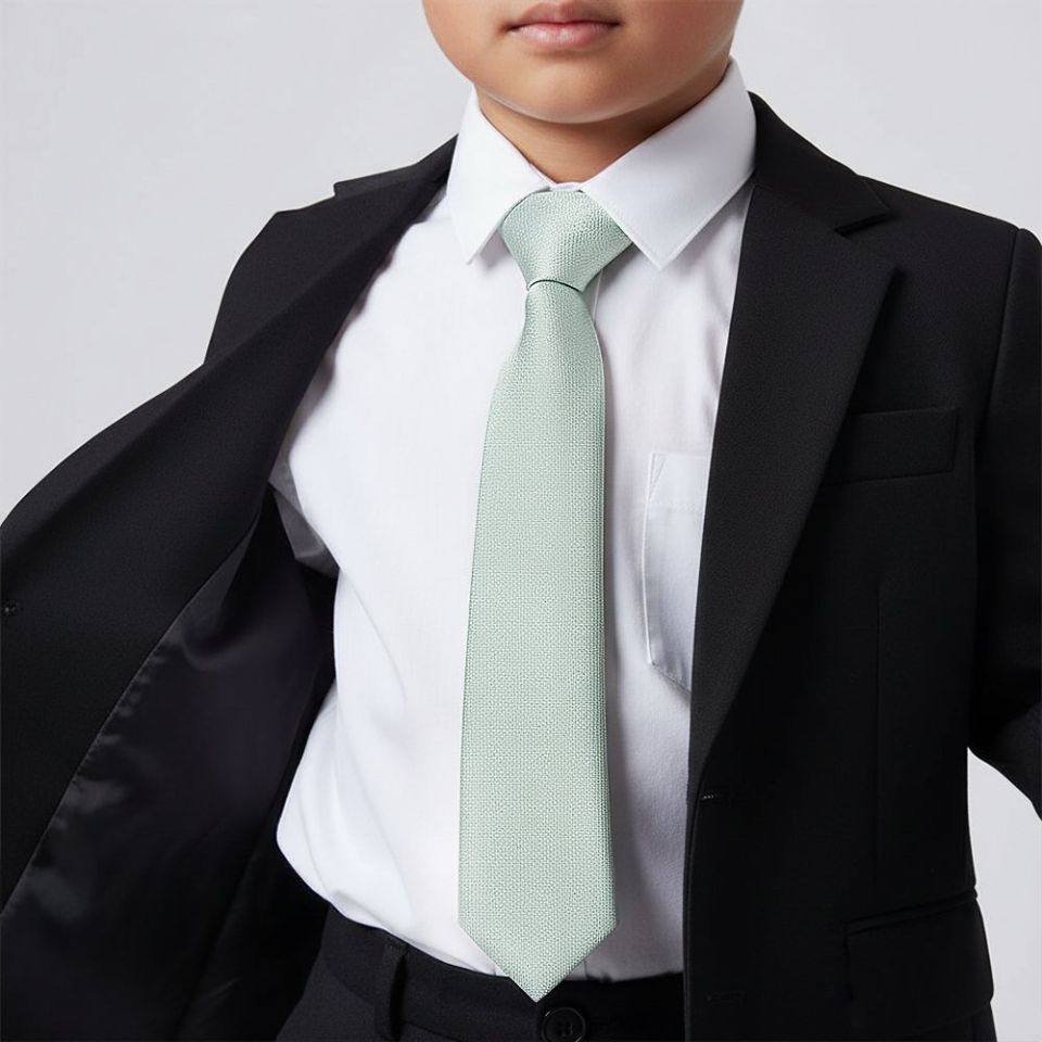 Boys Pre Tied Duck Egg Silk Tie Age 4-7