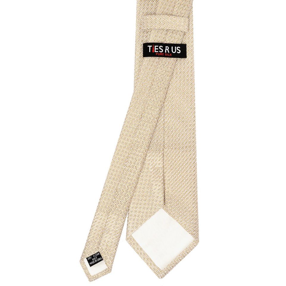 Plain Gold Grenadine Silk Classic Men's Tie