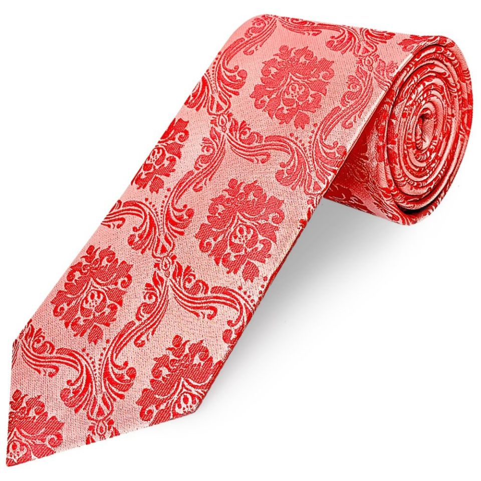 Coral Pink Paisley Classic Men's Tie