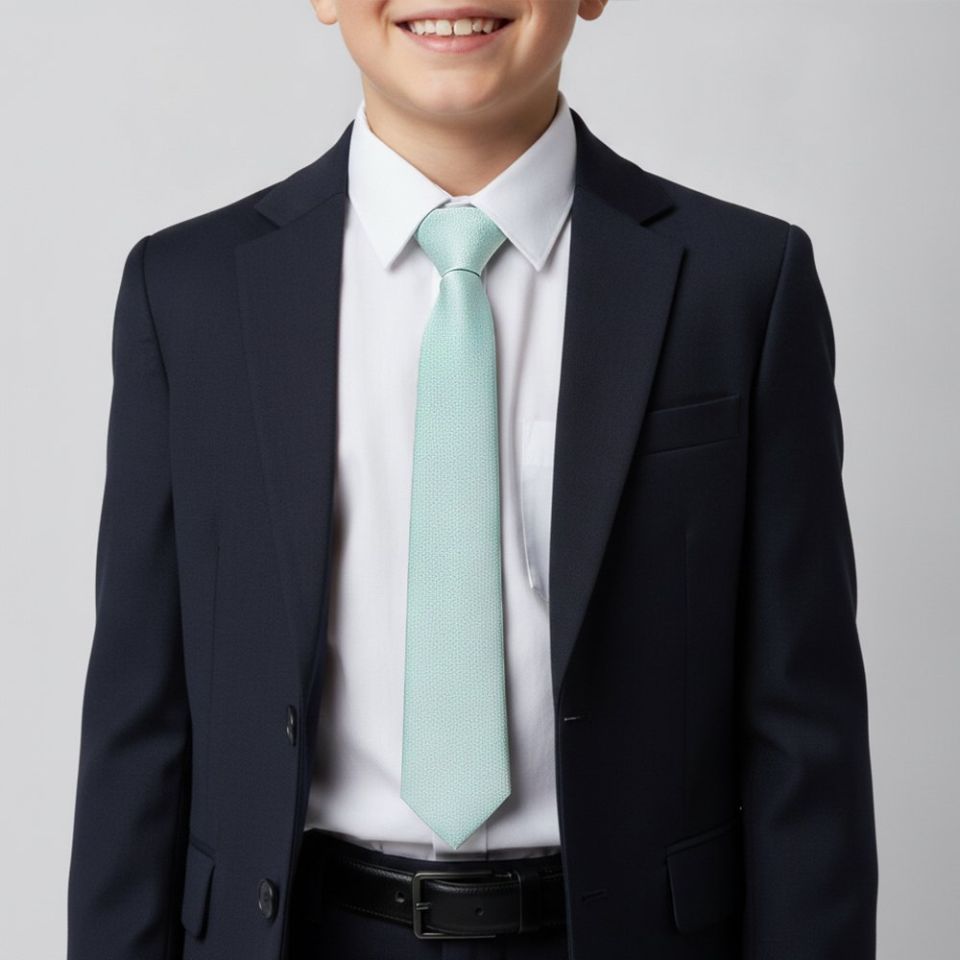 Plain Seafoam Blue Silk Skinny Boys Tie