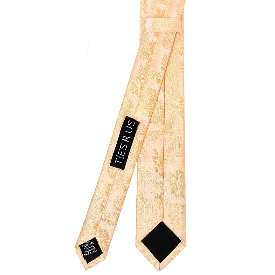 Peach Paisley Skinny Men's Tie