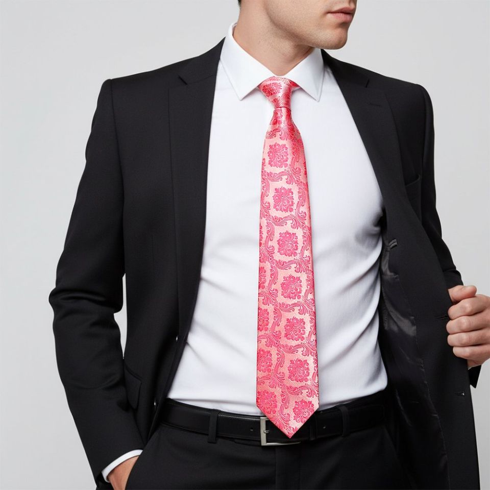 Light Coral Paisley Classic Men's Tie