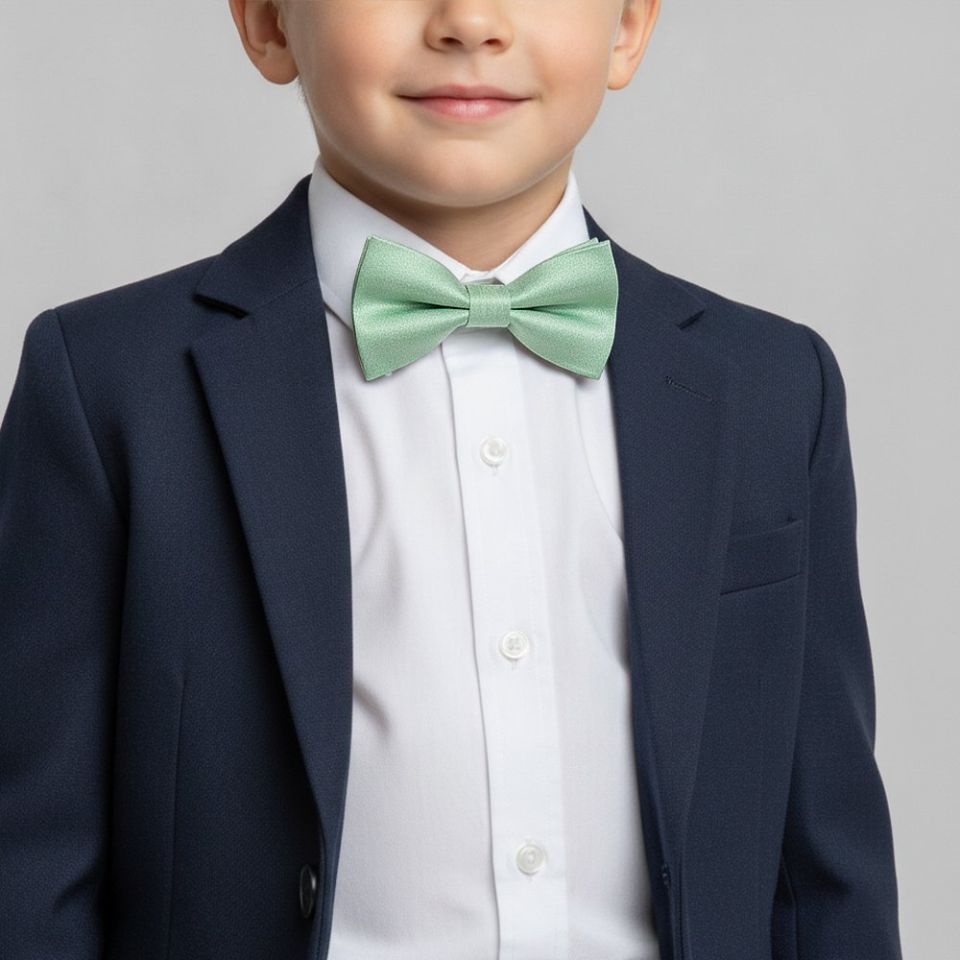 Pre Tied Sea Grass Silk Boys Bow Tie Age 4-7