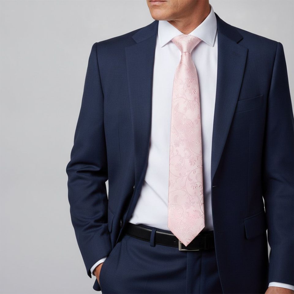 Blush Pink Floral Classic Men's Tie