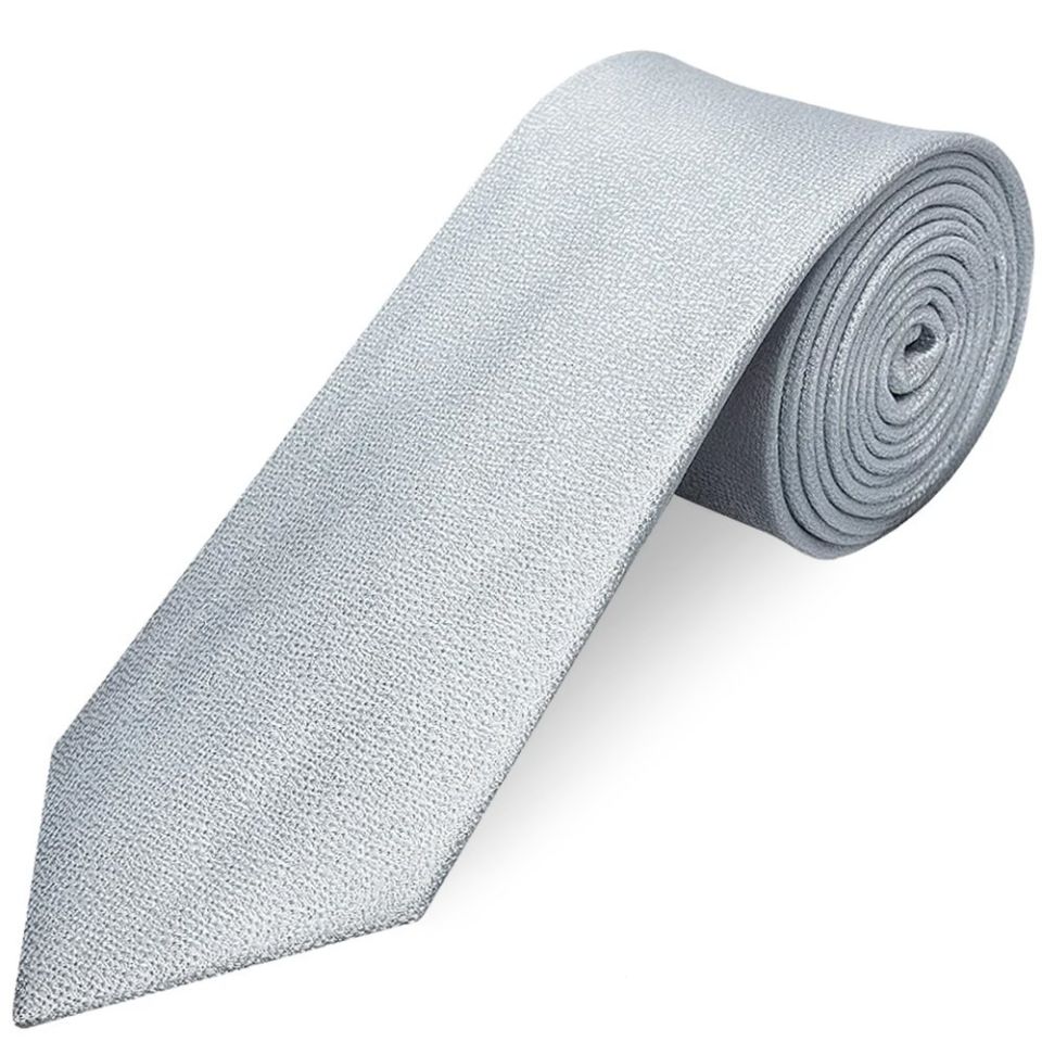 Plain Light Blue Textured Silk Classic Men's Tie and Pocket Square Set