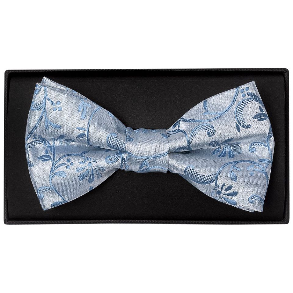 Dusty Blue Floral Handmade Mens Bow Tie