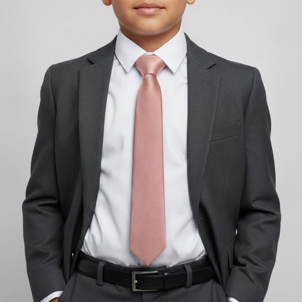 Dusty Rose Silk Twill Boy's Tie - Age 8-11 Years