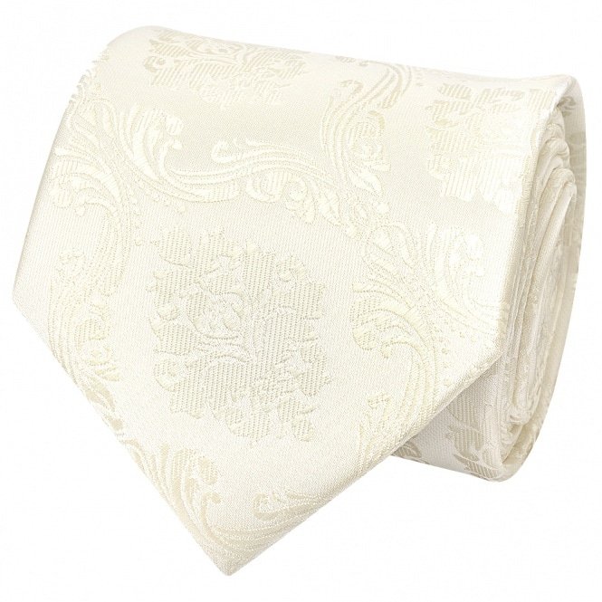 Ivory Paisley Classic Men's Tie and Pocket Square Set