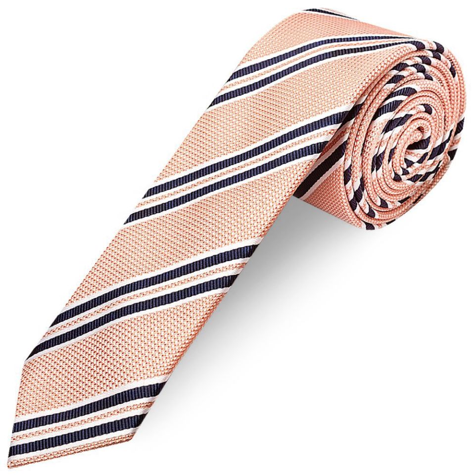 Pink Twin Stripe Skinny Men's Tie