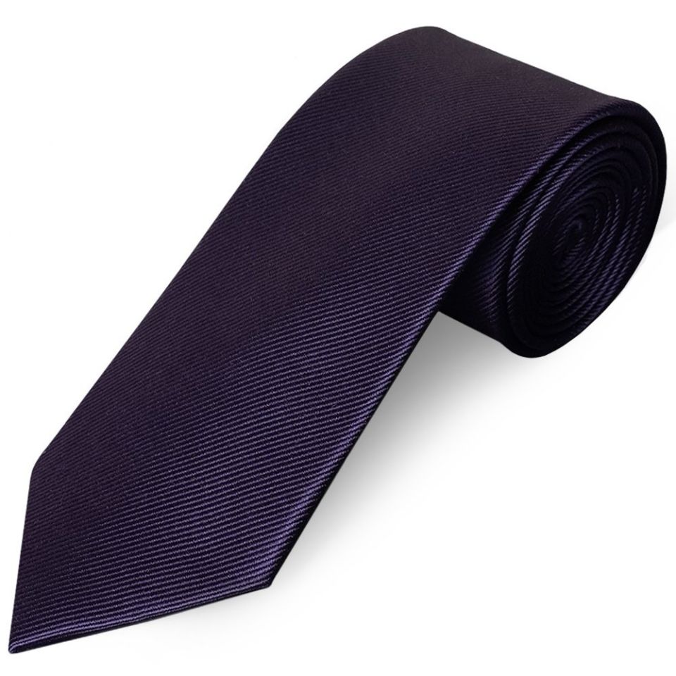 Plum Silk Twill Silk Classic Mens Tie and Pocket Square Set