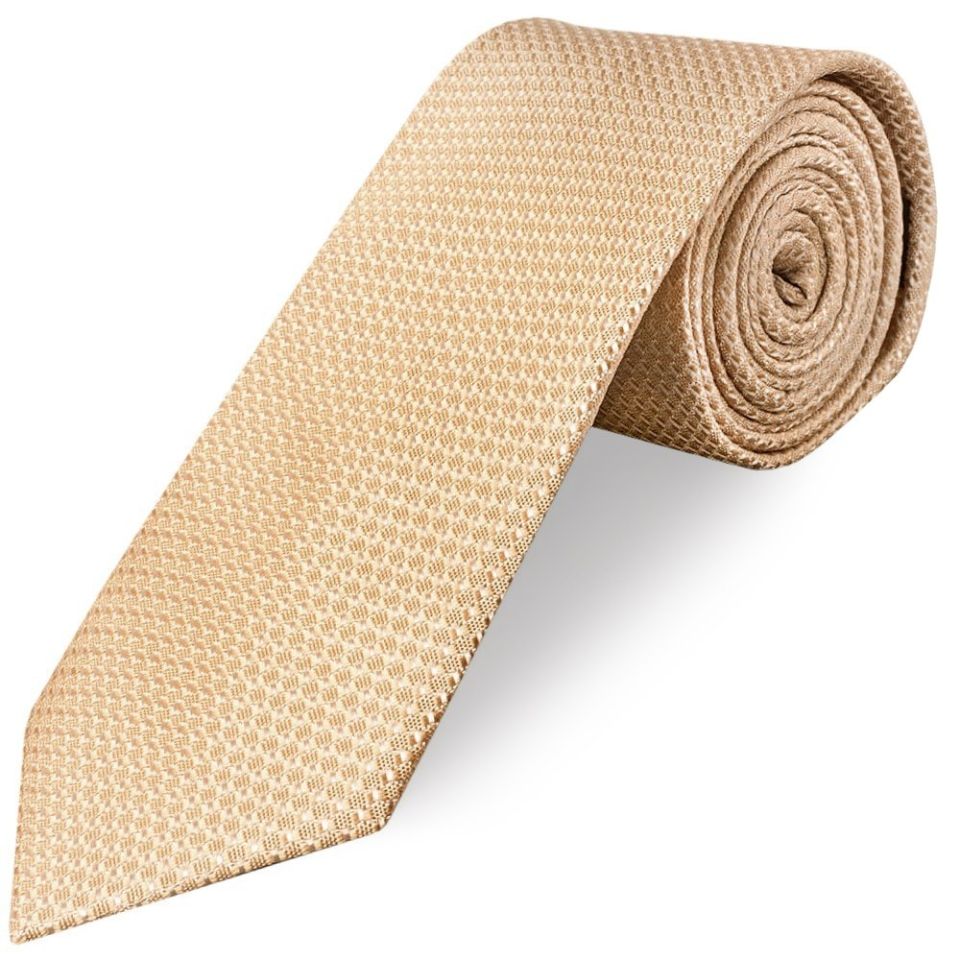 Gold Textured Classic Tie and Pocket Square Set