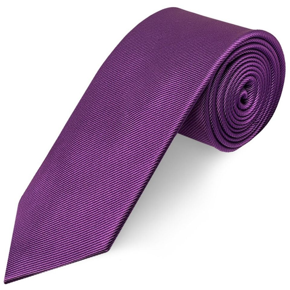 Cadbury Purple Silk Twill Classic Mens Tie and Pocket Square Set