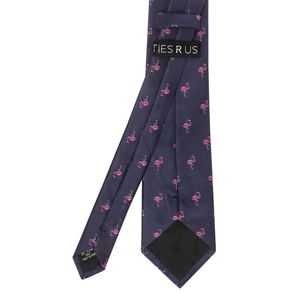 Mens Navy Flamingo Classic Tie