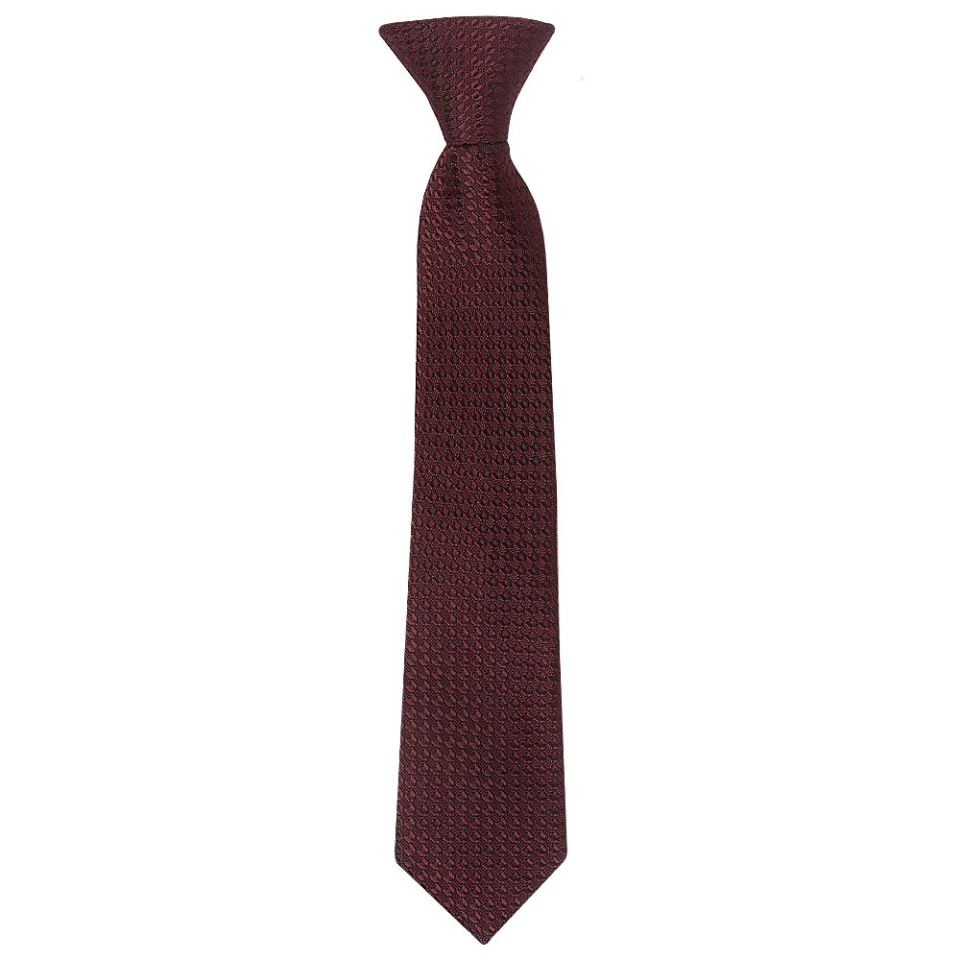 Pre Tied Burgundy Textured Boys Tie Age 4-7