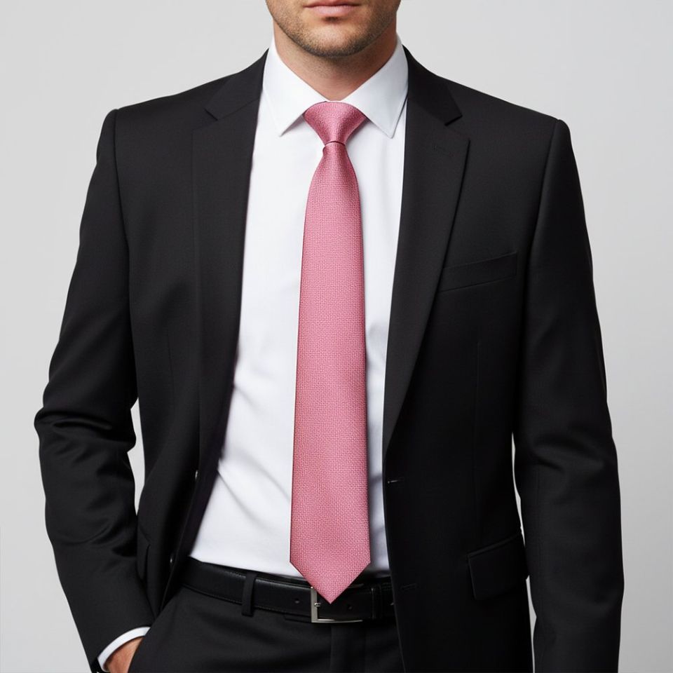 Plain Dusty Pink Silk Classic Men's Tie