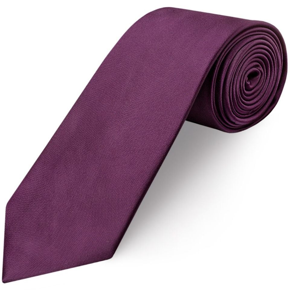 Plain Plum Satin Classic Men's Tie