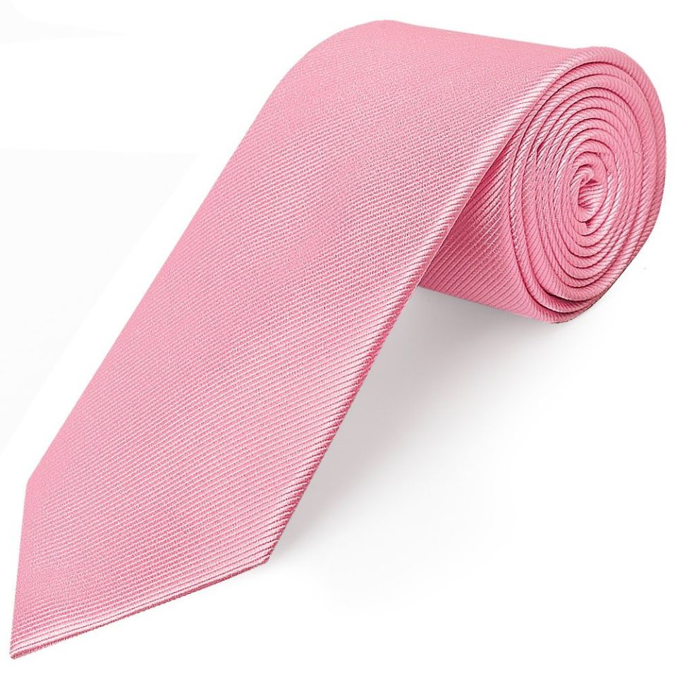 Blush Pink Silk Twill Classic Mens Tie and Pocket Square Set
