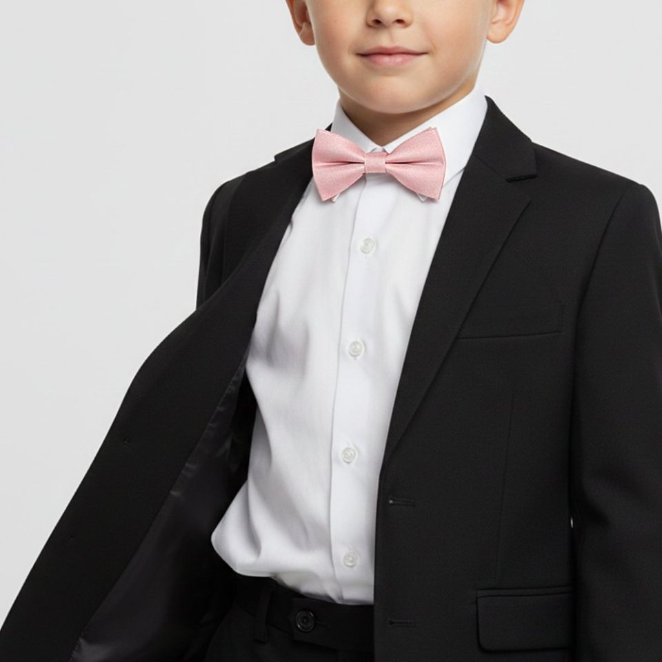 Boys Pre Tied Dusty Rose Silk Bow Tie Age 4-7