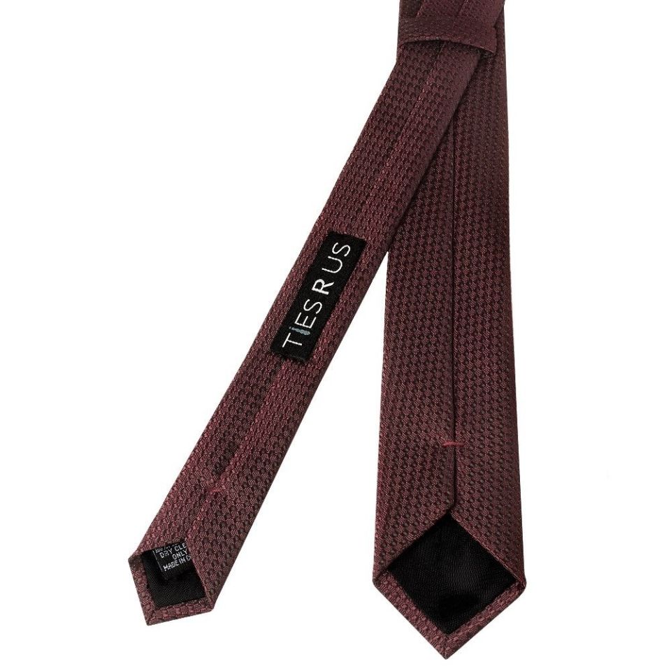 Burgundy Boys Textured Skinny Tie and Pocket Square Set