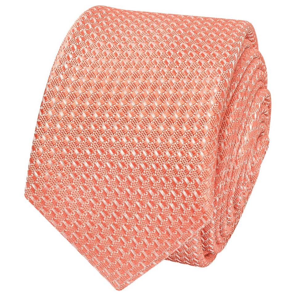 Coral Textured Skinny Tie
