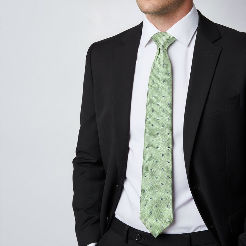 Green Petal Classic Men's Tie