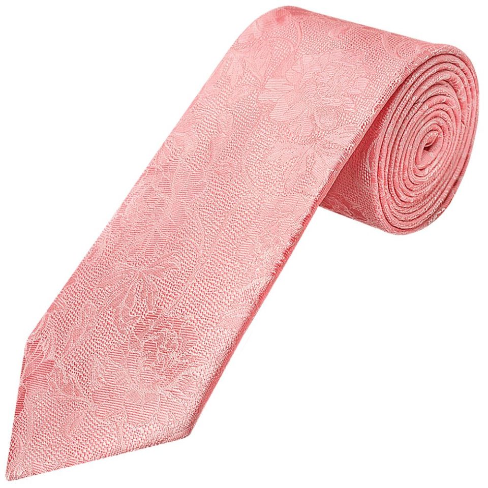 Pink Flower Classic Men's Tie and Pocket Square Set