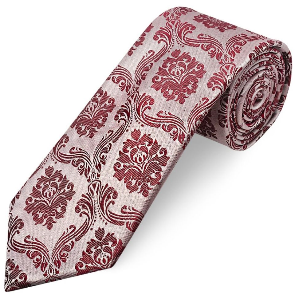Burgundy Red Paisley Classic Men's Tie and Pocket Square Set