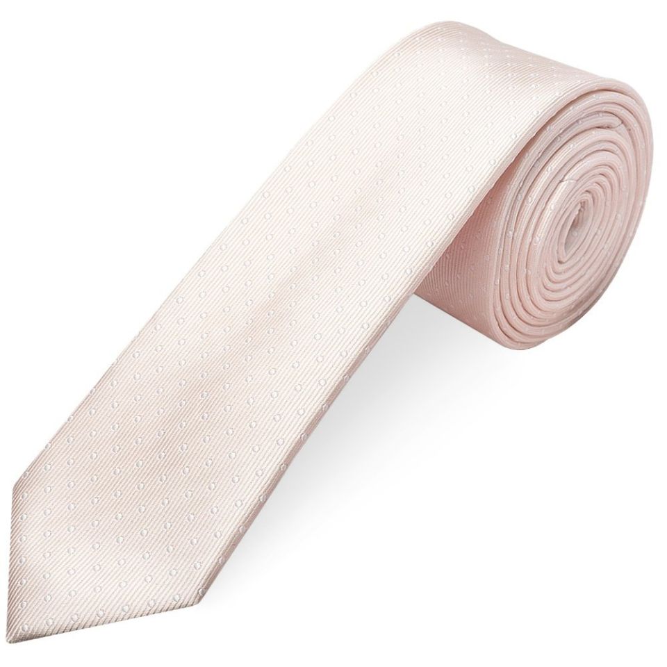 Blush Polka Dot Skinny Men's Tie