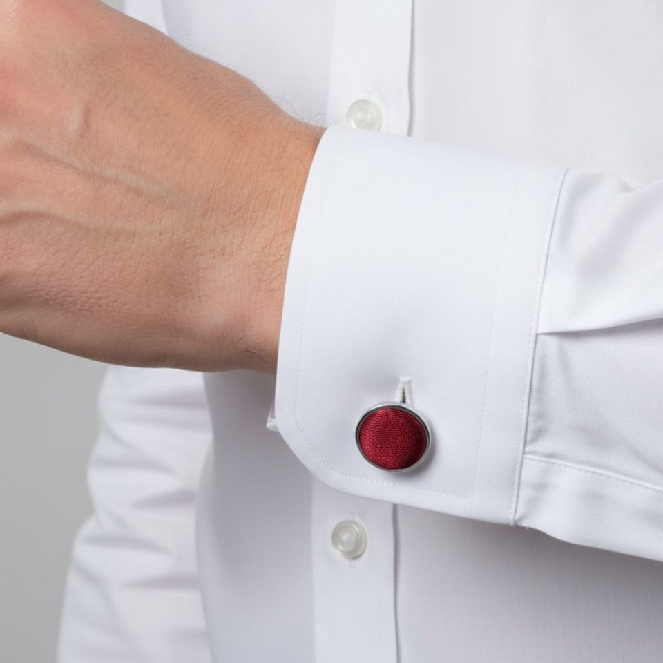 Plain Burgundy Cufflinks