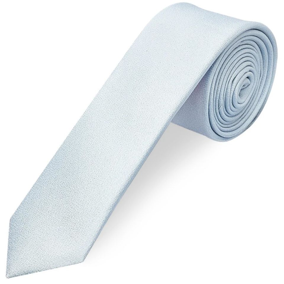 Plain Sky Blue Silk Skinny Boys Tie