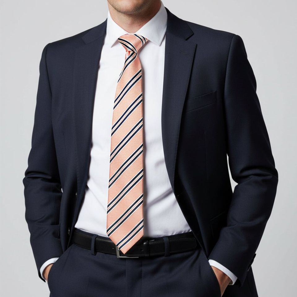 Pink Twin Stripe Classic Men's Tie