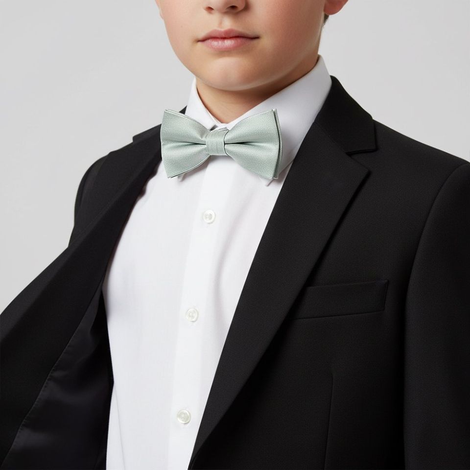 Pre Tied Duck Egg Silk Boys Bow Tie Age 8-11