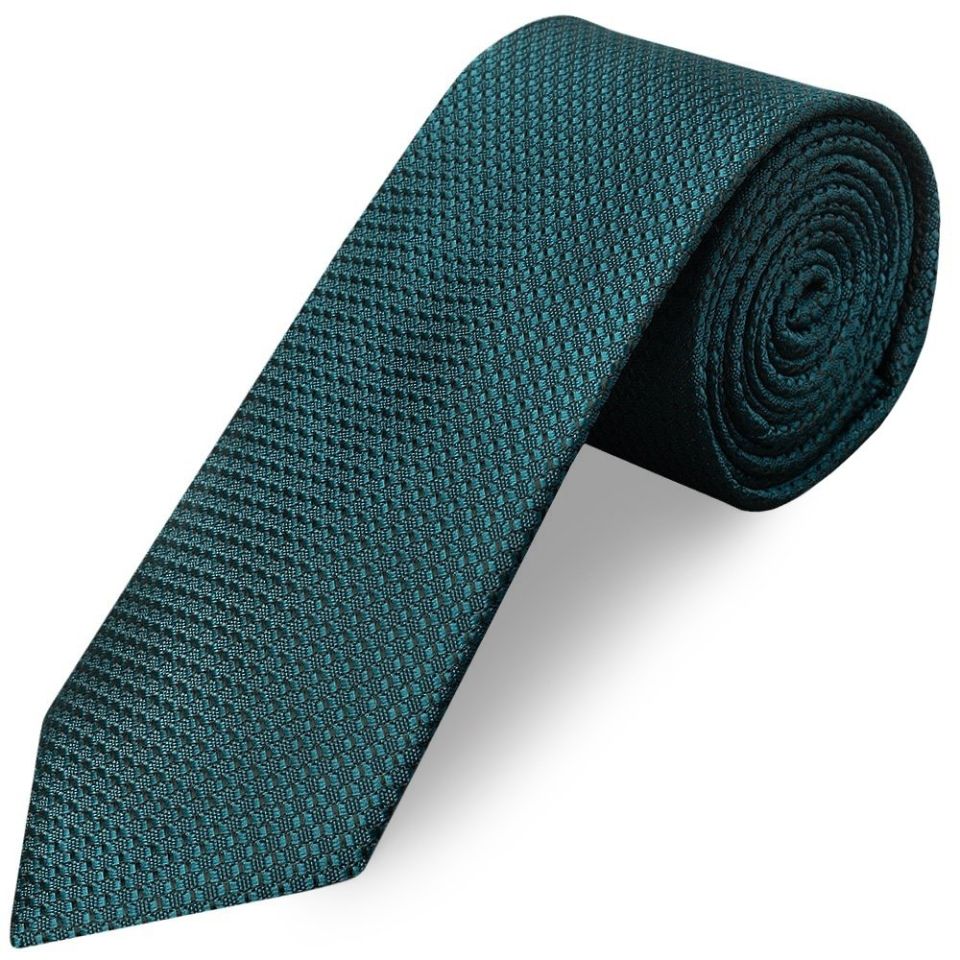 Teal Textured Classic Tie and Pocket Square Set