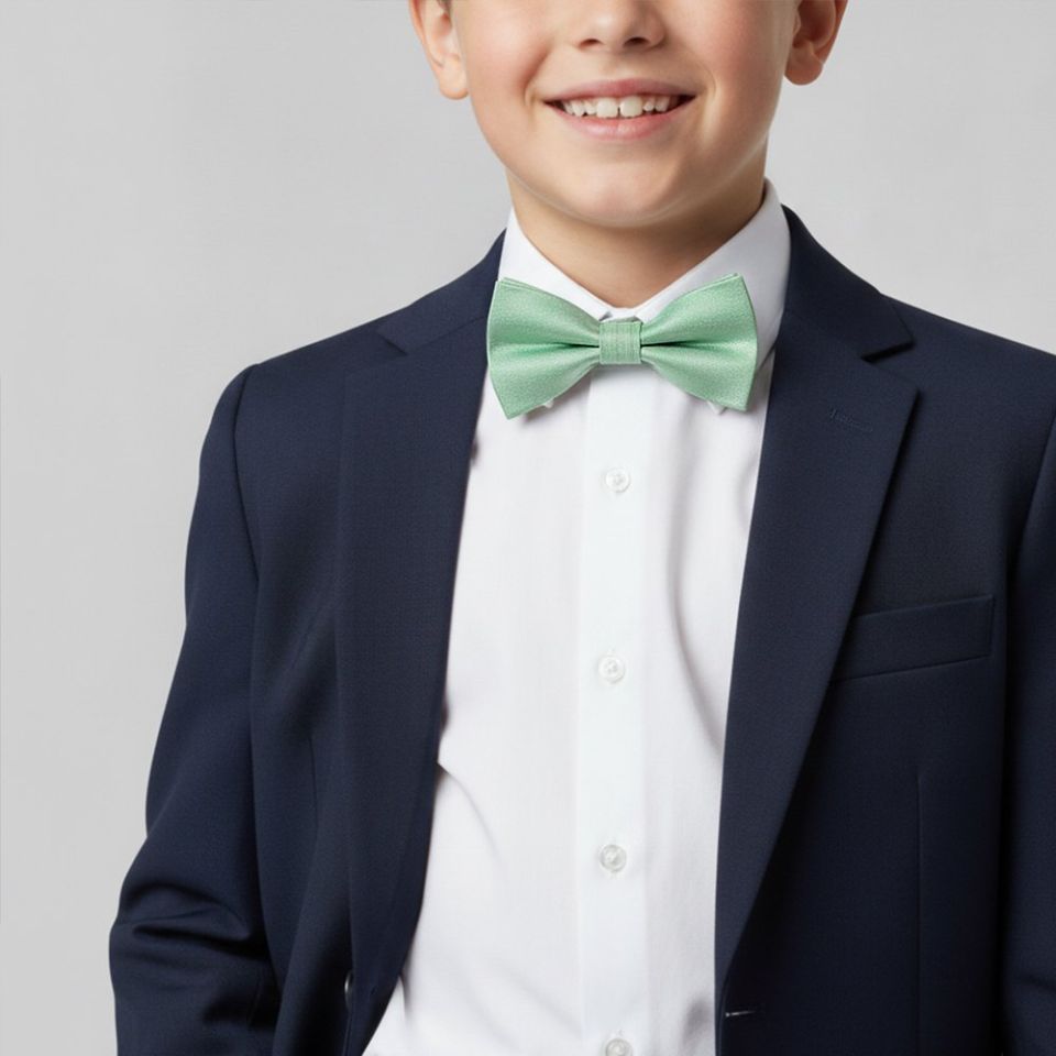 Pre Tied Sea Grass Silk Boys Bow Tie Age 8-11