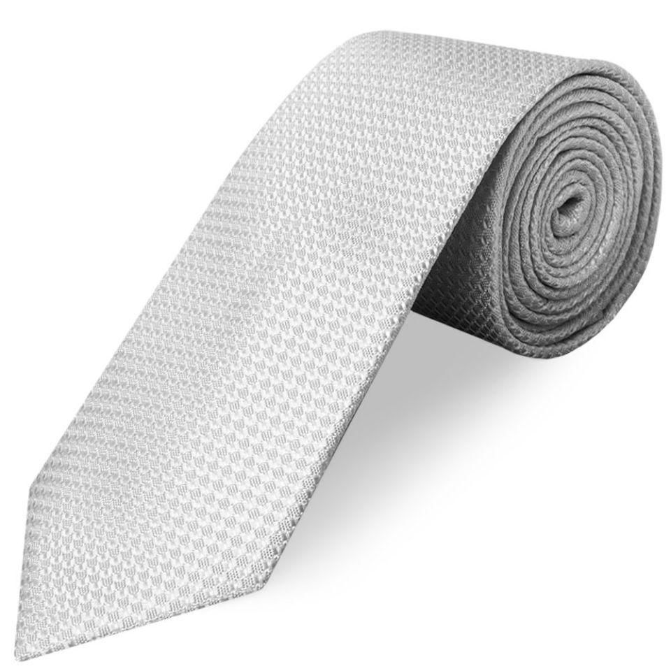 Silver Textured Classic Tie
