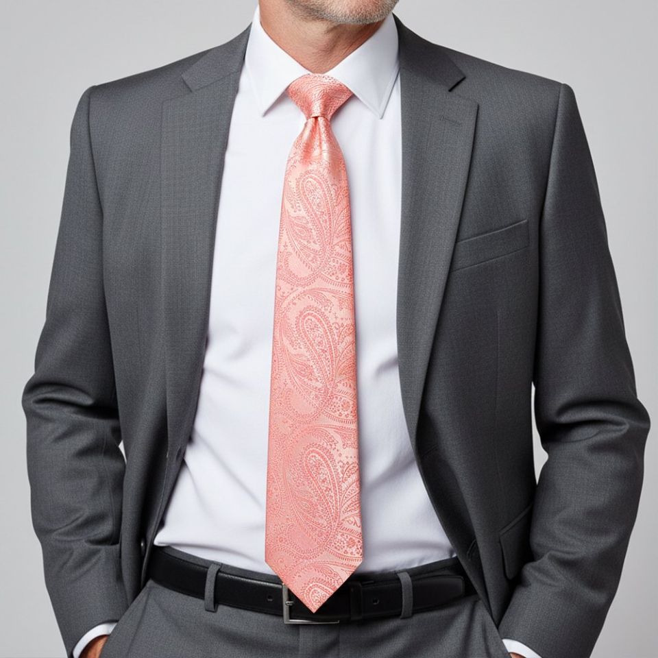 Light Pink Paisley Classic Men's Tie