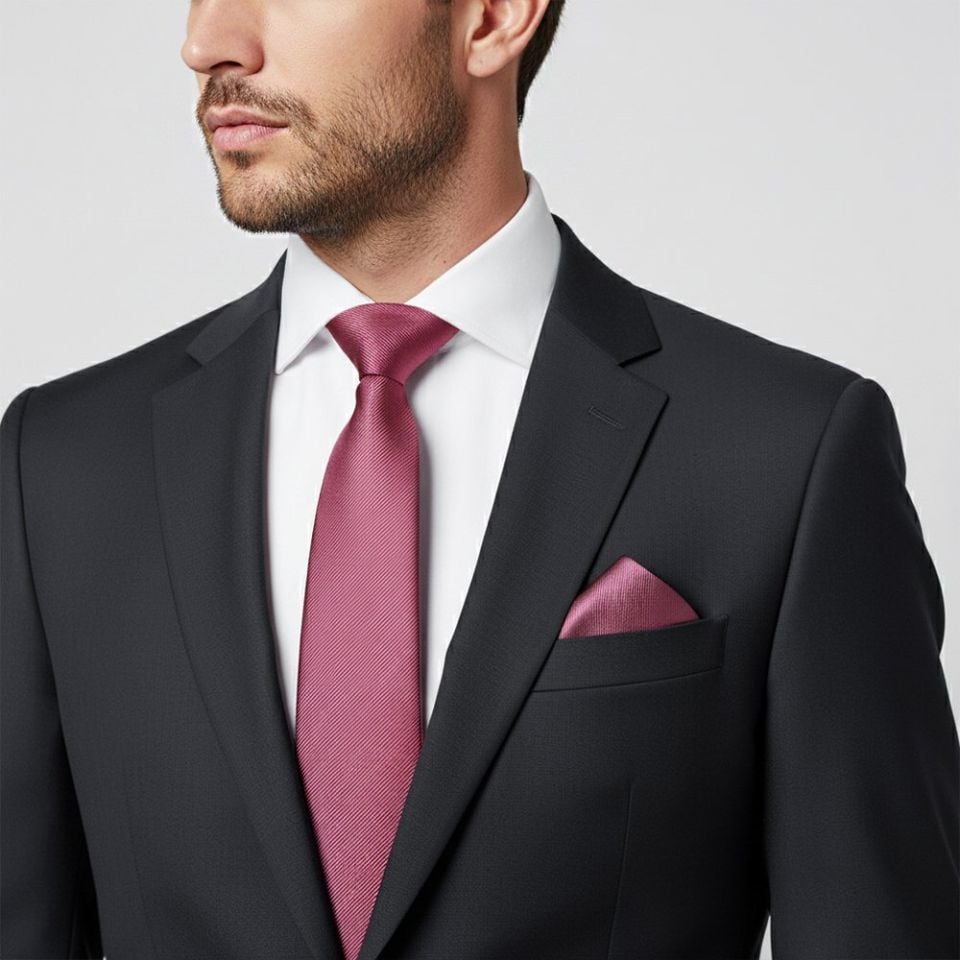 Mulburry Silk Twill Classic Men's Tie and Pocket Square Set