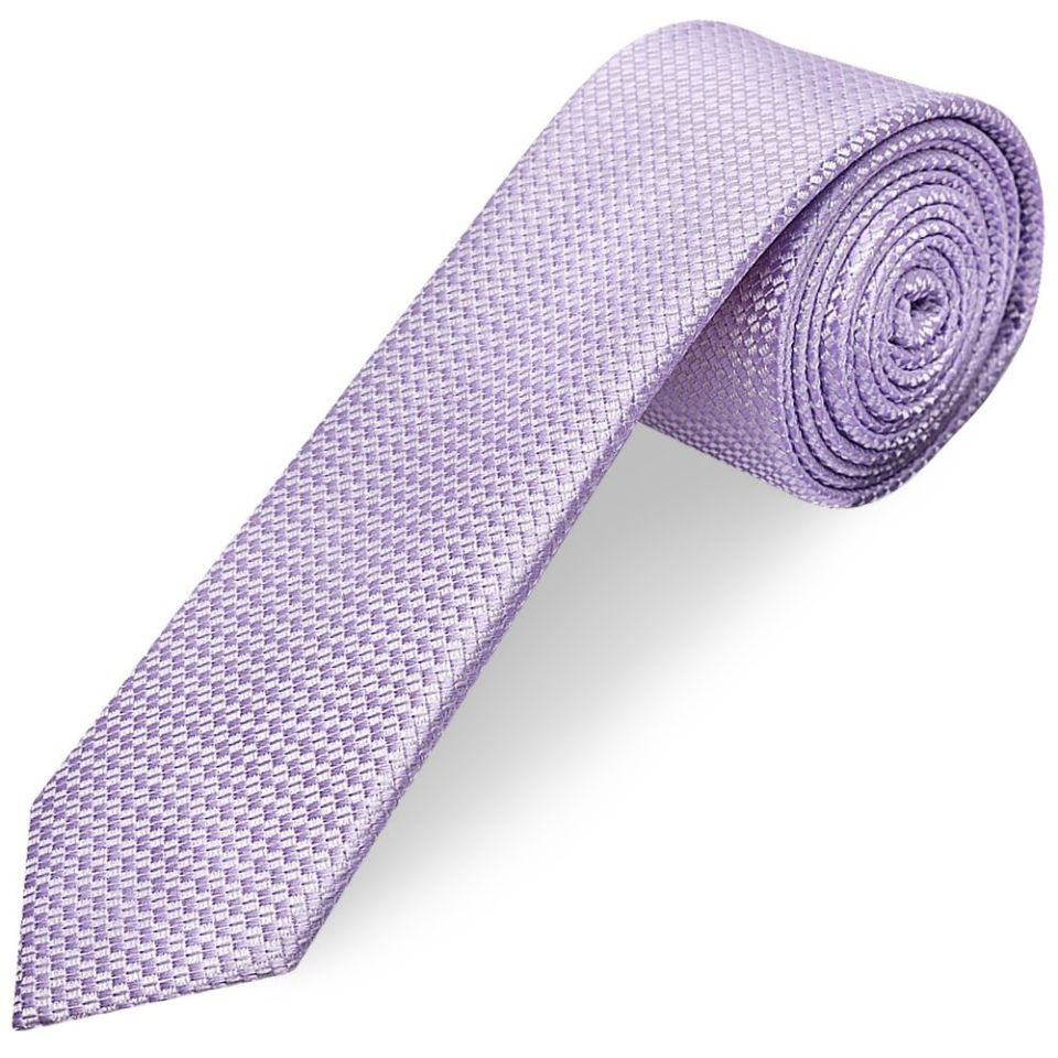 Lilac Textured Skinny Tie