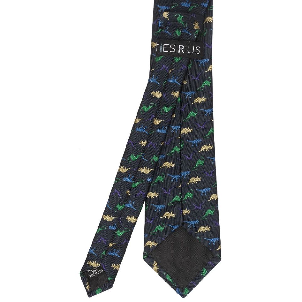 Mens Navy Dinosaur Classic Tie