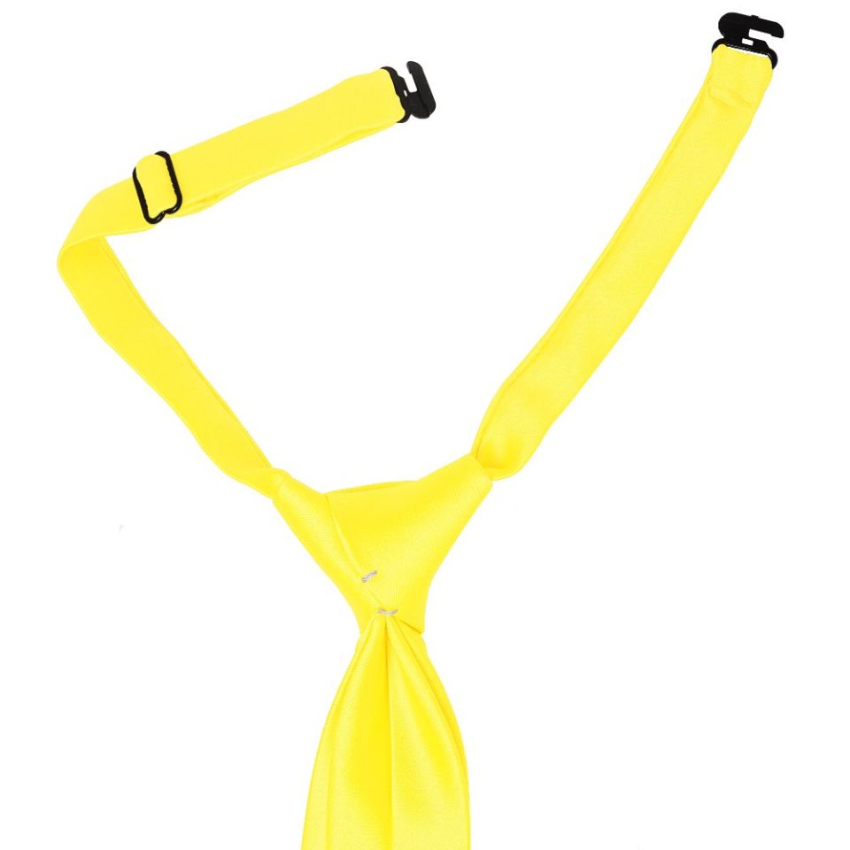Pre Tied Sunshine Yellow Satin Boys Tie Age 4-7