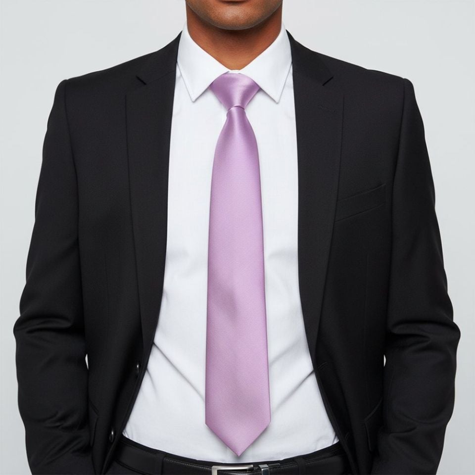 Plain Lilac Satin Classic Men's Tie